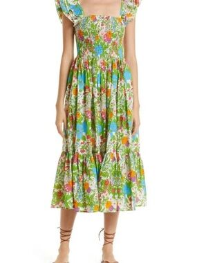 Mille resort wear Olympia smocked midi dress